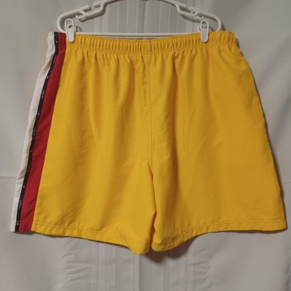 Tommy Hilfiger‎ Mens Yellow Lined Swim Trunks XXL Red White Stripe Board Shorts